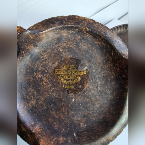 FITZ & FLOYD CLASSICS SANG DE BOEUF CONSOLE FOOTED CANDLE HOLDER OXBLOOD COLOR 2 - Picture 8 of 10